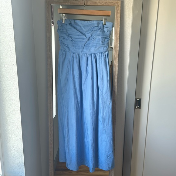 Abercrombie Blue Poplin Midi Dress, Size M - Picture 2 of 4